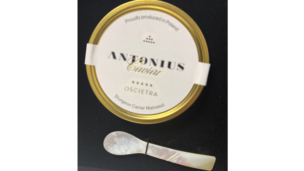 Prezent kawior 125g + łyżeczka z masy perłowej